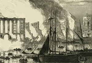 The Great Fire at Cottons Wharf Tooley Street, 1861, (c1878). Creator: Unknown