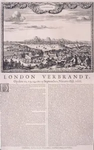 Visscher Prints: The Great Fire of London, 1666. Artist: Pieter Hendrickcz Schut