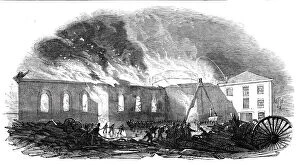 Ebenezer Gallery: Great fire at the New-Cross Railway Station, on Monday last, October, 1844