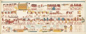 Mourner Prints: Great Funeral Procession of a Royal Scribe at Thebes, 1837. Creator: Unknown