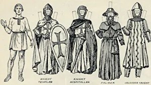 Crusader Prints: The Great Gallery of British Costume: Varied Dresses Worn in Norman Times, c1934