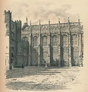 The Great Hall of Hampton Court Palace, 1902. Artist: Thomas Robert Way The Great Hall of Hampton Court Palace, 1902. Artist: Thomas Robert Way