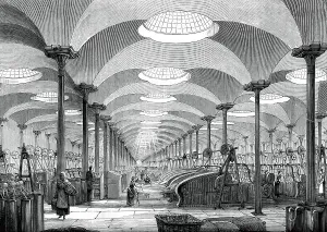 Textile Mill Prints: Great hall in Messrs Marshalls flax mill, Leeds, c1880