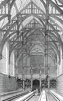 The Great Hall, south end, Lincoln's Inn New Buildings, 1845. Creator: Unknown