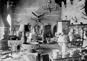 Warwick Castle Collection: The Great Hall, Warwick Castle, 1924-1926.Artist: HN King