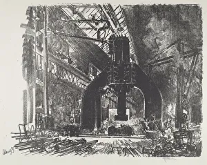 Munitions Industry Gallery: The Great Hammer, 1916. Creator: Joseph Pennell