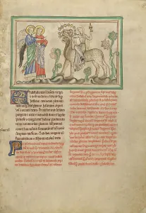 Sense Prints: The Great Harlot on the Beast; Dyson Perrins Apocalypse, about 1255-1260. Creator: Unknown