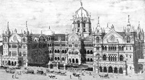 Mumbai Maharashtra India Prints: Great Indian Peninsular Railway Victoria Terminus and Administrative Offices Bombay