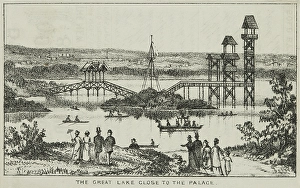 Muswell Hill Prints: The Great Lake close to the Alexandra Palace, 19th century. Creator: Unknown