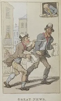 Shouting Prints: Great news, 1820. Creator: Thomas Rowlandson