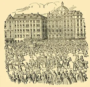 Fealty Gallery: The Great Nobles of Hungary Take the Oath of Loyalty to Maria Theresa...in 1740, (c1930)