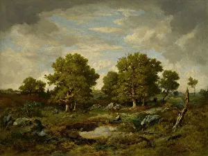 Moorland Prints: The Two Great Oaks, 1854. Creator: Narcisse Virgile Diaz de la Pena