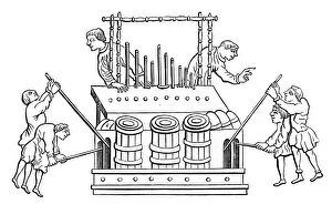 Great organ with bellows and double keyboard, 12th century, (1870)