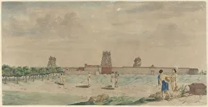 Water Pots Prints: The Great Pagoda in Chalembron, India, 1774. Creator: Carel Frederik Reimer