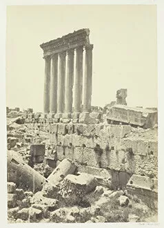 Heliopolis Gallery: The Great Pillars at Baalbec, 1857. Creator: Francis Frith