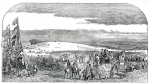 Protesters Prints: Great Protectionist Meeting on Barham Downs, 1850. Creator: Unknown