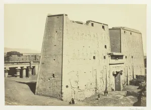 The Great Pylon at Edfou, Upper Egypt, 1857. Creator: Francis Frith The Great Pylon at Edfou, Upper Egypt, 1857. Creator: Francis Frith