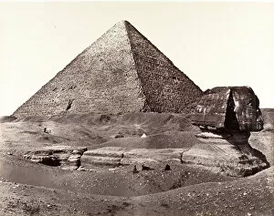 The Great Pyramid and The Great Sphinx, 1858. Creator: Francis Frith