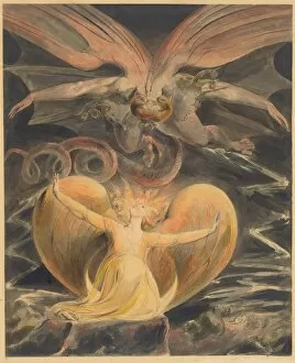 The Great Red Dragon and the Woman Clothed with the Sun, c. 1805. Creator: William Blake