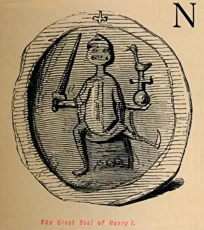 The Comic History Of England Gallery: The Great Seal of Henry I, c1860, (c1860). Artist: John Leech