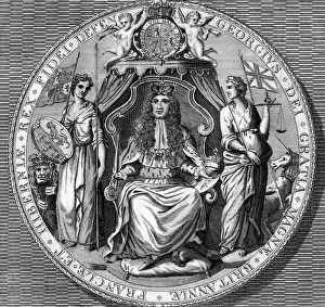 George I Prints: The great seal of King George I. Artist: Vandroit