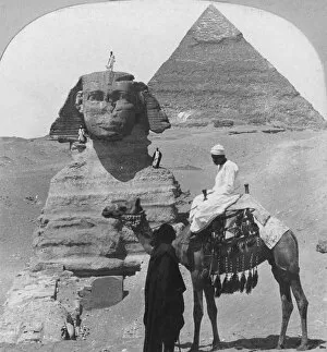Chephren Gallery: The Great Sphinx of Giza, Egypt, 1899. Artist: The Fine Art Photographers Co