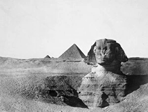 Images Dated 13th February 2007: The Great Sphinx and the Pyramids of Giza, Egypt, 1852. Artist: Maxime du Camp