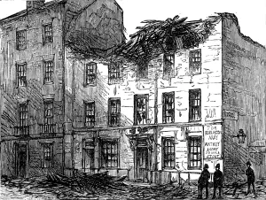 Bond Street Prints: The Great Storm of Wind on Friday week: top of a house blown down in Burlington-street