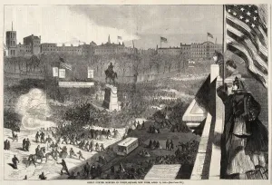Great Sumter Meeting in Union Square, New York, April 11, 1863, 1863. Creator: Winslow Homer