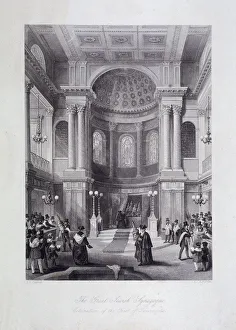 Melville Prints: Great Synagogue, Dukes Place, London, c1850. Artist: Harlen Melville