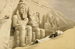 Imposing Prints: The Great Temple of Abu Simbel, Nubia, Egypt, c1845. Artist: David Roberts