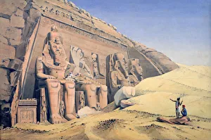 Scale Prints: Great Temple of Ramesses II, Abu Simbel, 1846. Artist: Louis M. A. Linant de Bellefonds
