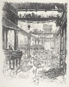 Heavy Industry Prints: The Great Tower: Pig-Iron, 1916. Creator: Joseph Pennell
