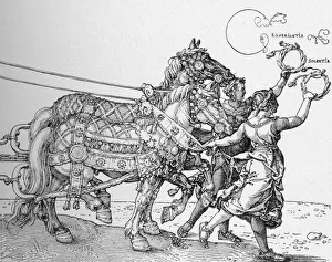 Durer Prints: The Great Triumphal Cart of Emperor Maximilian, (1523), 1906. Artist: Albrecht Durer