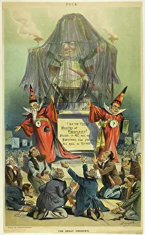 Newsprint Prints: The Great Unknown, from Puck, 1896. Creator: Louis Dalrymple