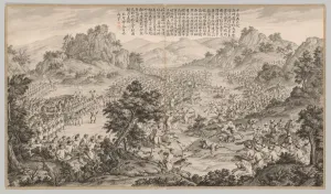 1644 1911 Prints: Great Victory at Huerman: from Battle Scenes of the Quelling of Rebellions... c. 1765-1774