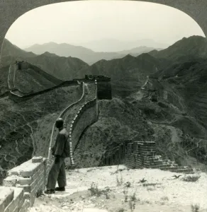 The Great Wall of 10, 000 Li - in the Rugged Hills near Nankow Pass, China, c1930s