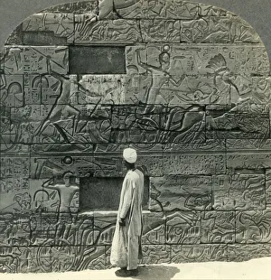 Great War Reliefs of Sethos I on N. Wall of Karnak Temple, Thebes, Egypt, c1930s Great War Reliefs of Sethos I on N. Wall of Karnak Temple, Thebes, Egypt, c1930s