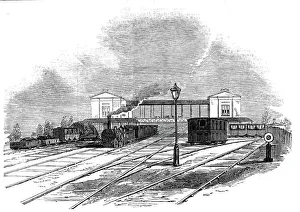Train Station Prints: Great Western Railway - the Swindon station, 1845. Creator: Unknown
