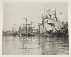 Tall Ship Prints: Great Yarmouth Harbour, 1887. Creator: Peter Henry Emerson