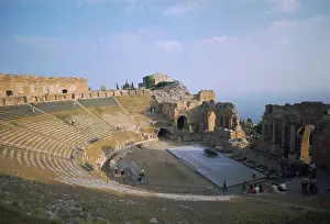 Messina Prints: A Greco-Roman theatre at Taormina in Sicily, 2nd century