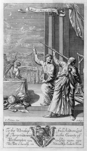 Comet Gallery: A Greek astronomer studying the stars, 1694. Artist: Johannes Kip