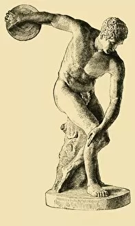 Statues Collection: Greek Athlete Throwing the Discus, 1890. Creator: Unknown