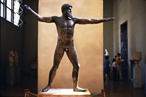 5th Century Bc Prints: Greek Bronze Statue of Poseidon found in sea near Cape Artemisian, c5th century BC