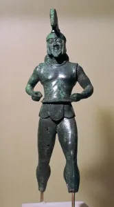 Greek bronze warrior from Dodona, 6th century BC
