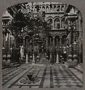 Holy Sepulchure Prints: Greek Cathedral in the Holy Sepulchure Church, Jerusalem, c1900