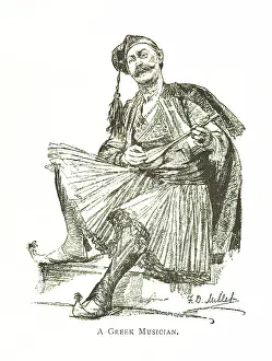 Pleated Prints: A Greek Musician, 1890. Creator: F. D. Millet