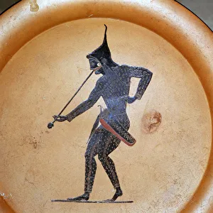 Archer Prints: Greek painting of a Scythian archer blowing a trumpet, 6th century BC