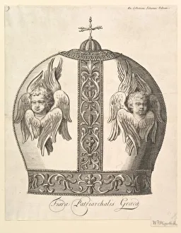 W Hogarth Prints: A Greek Patriarchal Crown - Tiara Patriarchalis Graeca (Aubry de La Mottrayes