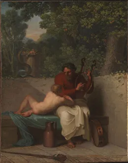 Abildgaard Prints: The Greek Poet Anacreon and Bathyll, 1808. Creator: Abildgaard